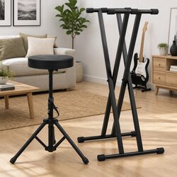 Keyboard Stand and Stool Set for Home Musicians