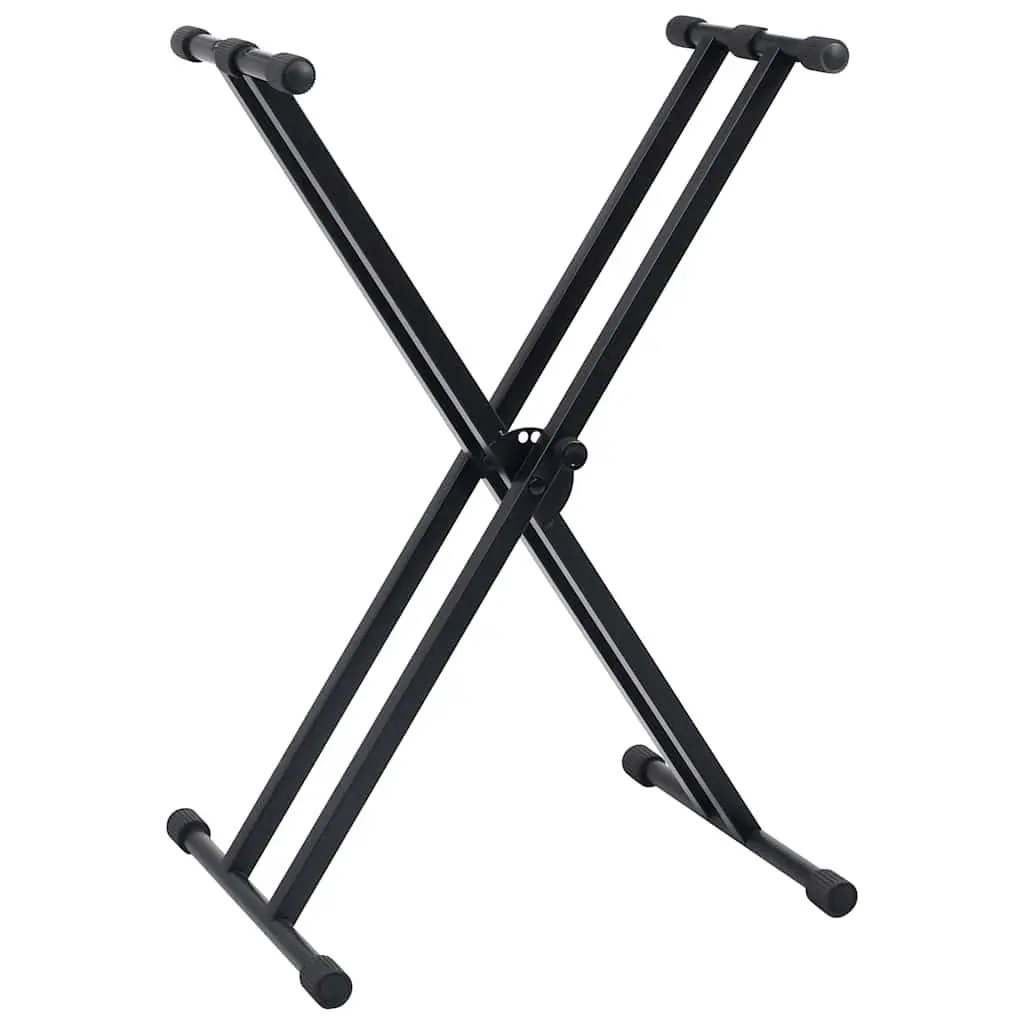 Adjustable Keyboard Stand and Stool Set Steel Height Adjustable Foldable Black