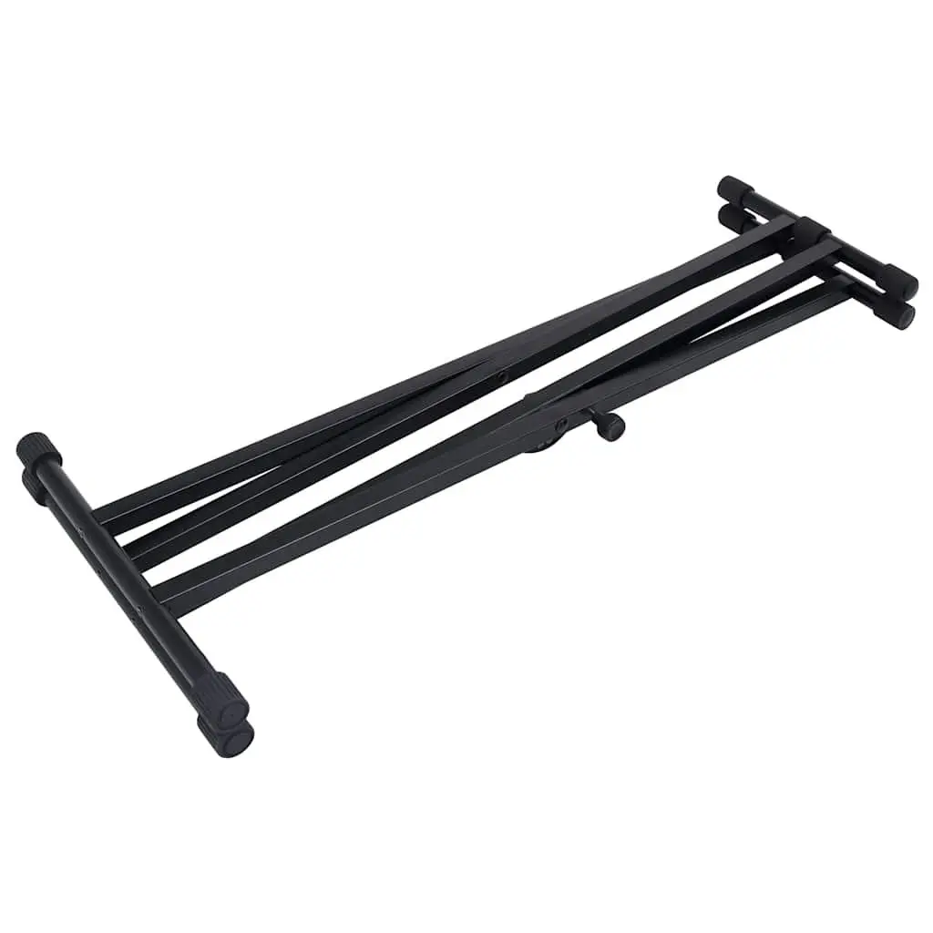 Adjustable Keyboard Stand and Stool Set Steel Height Adjustable Foldable Black