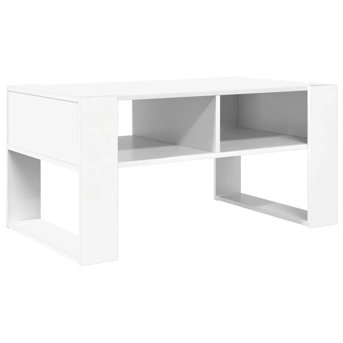 Coffee Table Rectangular Engineered Wood White 92x53x45cm Storage Living Room