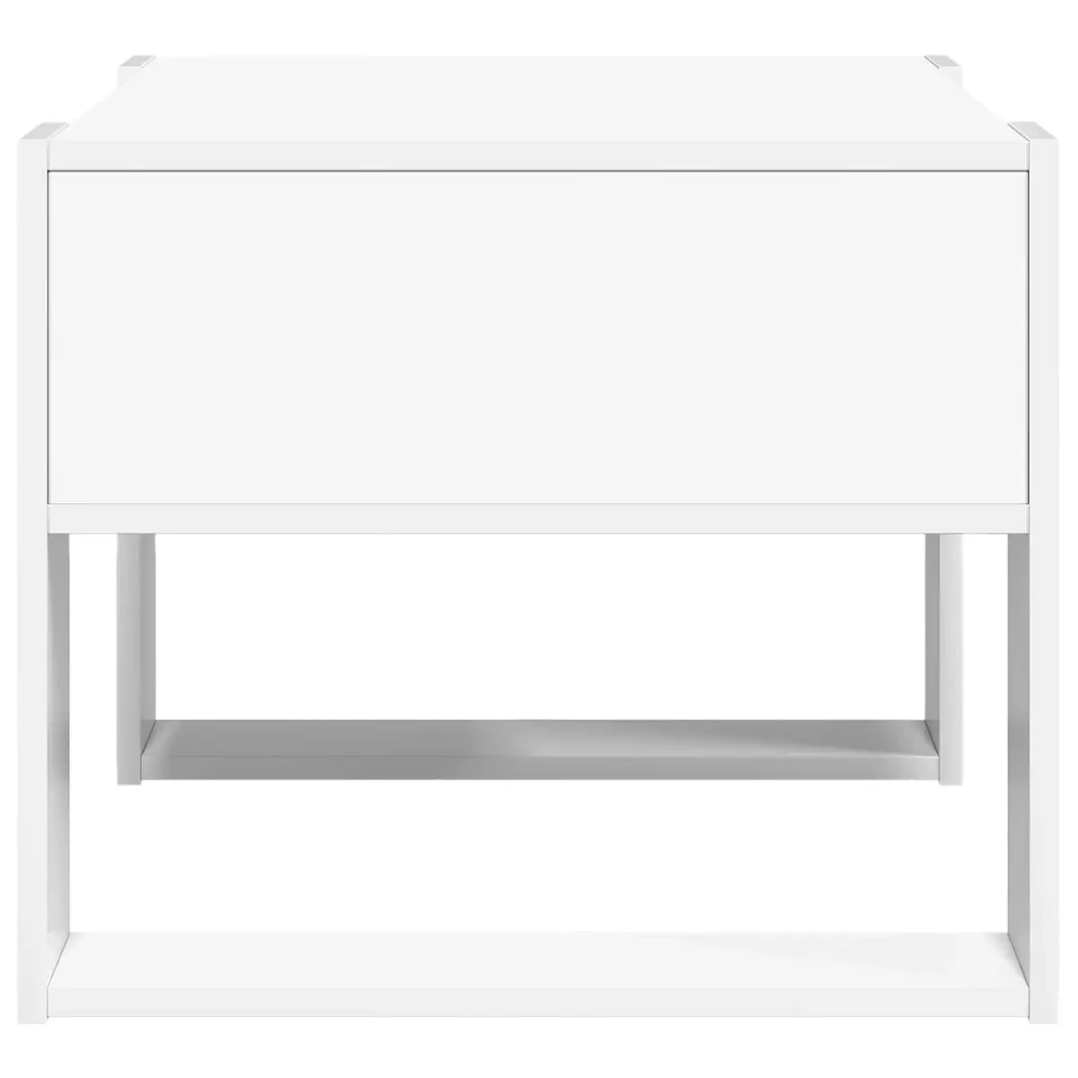 White Rectangular Coffee Table Engineered Wood with Storage Modern Living Room Furniture