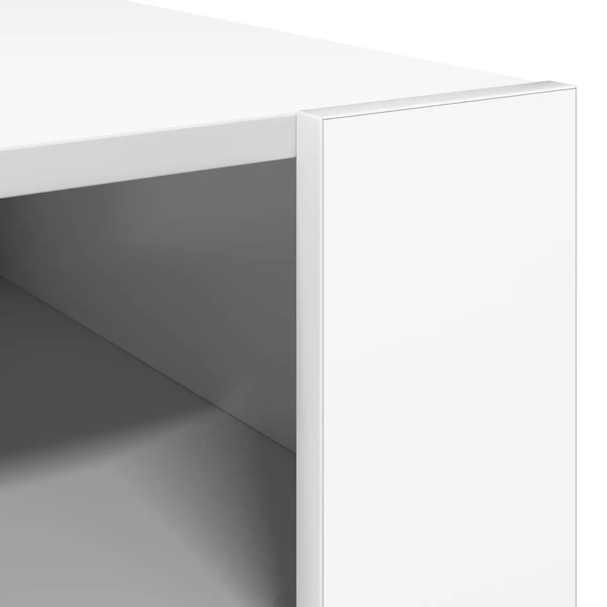 White Rectangular Coffee Table Engineered Wood with Storage Modern Living Room Furniture