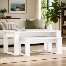 Versatile White Coffee Table Set for Everyday Use