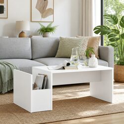 White Coffee Table for Versatile Home Use 90x45x35cm