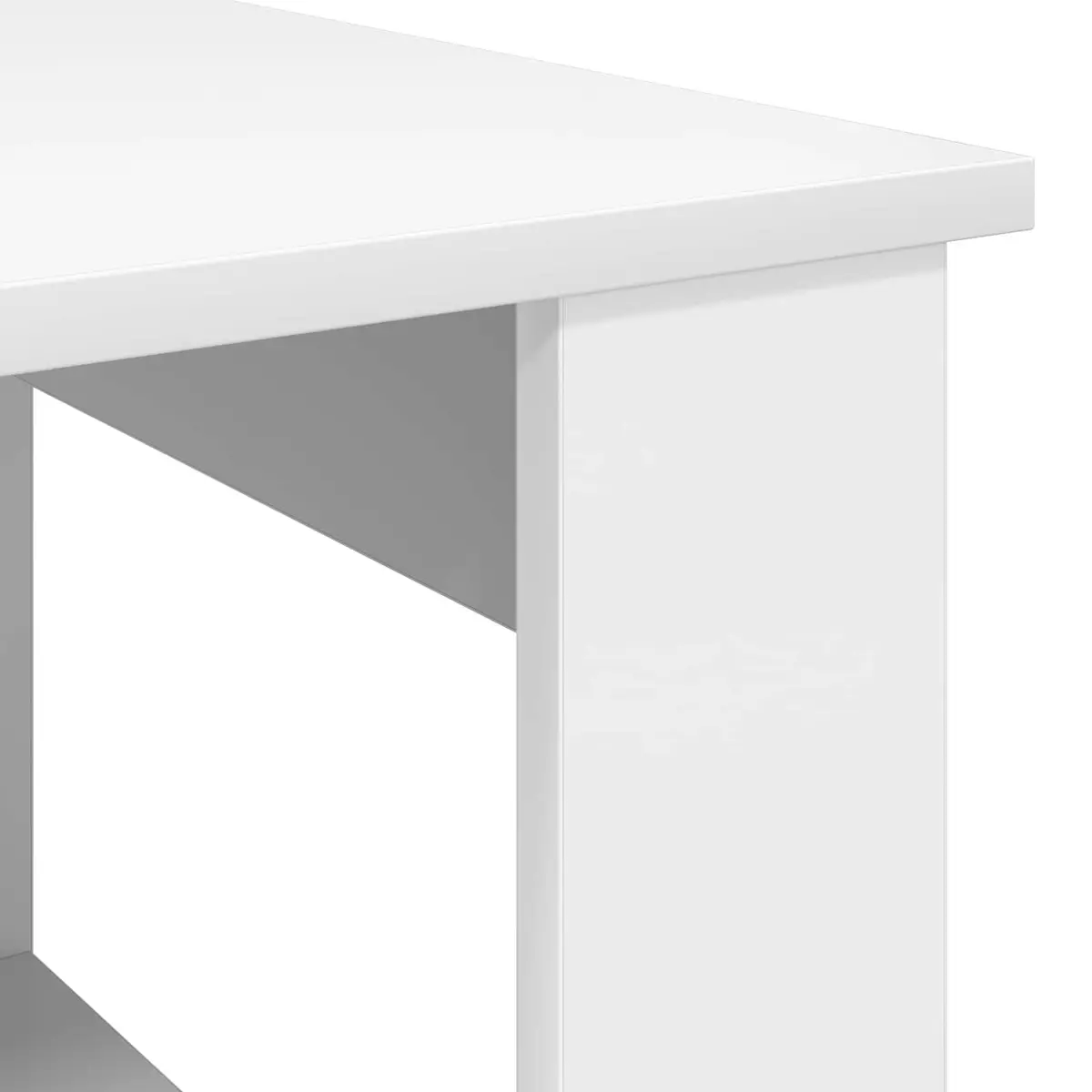 Coffee Table White Rectangular Modern Living Room Accent Engineered Wood