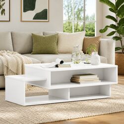 A Functional White Coffee Table for Daily Use