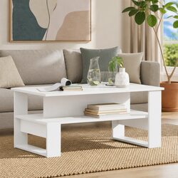 Practical White Rectangular Coffee Table for Your Home