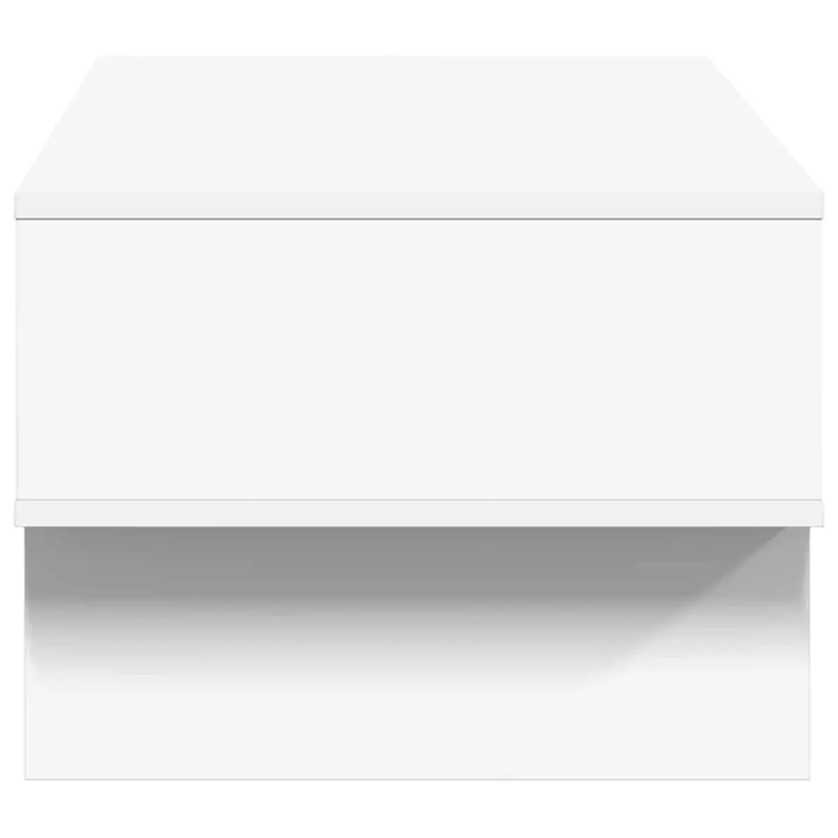 Coffee Table Engineered Wood 80 x 46 x 35 cm White Modern Lounge Living Room Storage Shelves