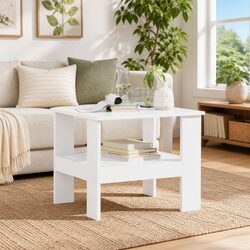 Practical White Coffee Table for Your Living Room 57x55x45cm