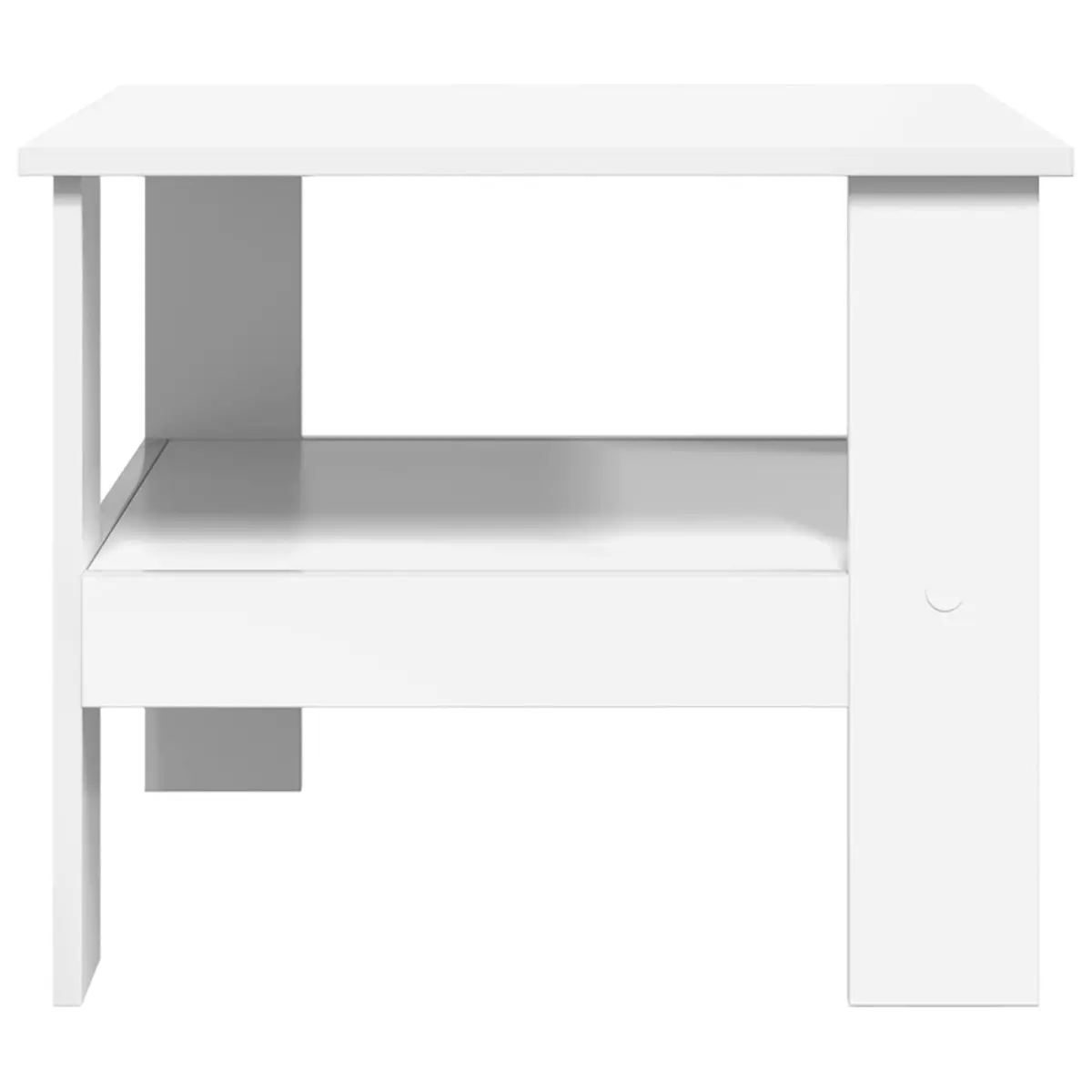 Coffee Table Engineered Wood 57x55x45cm White Modern Living Room Furniture with Storage Shelves