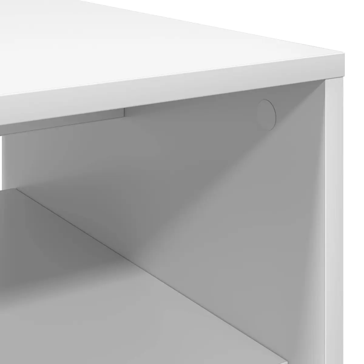 Coffee Table White Rectangular Modern Living Room Accent Furniture with Storage