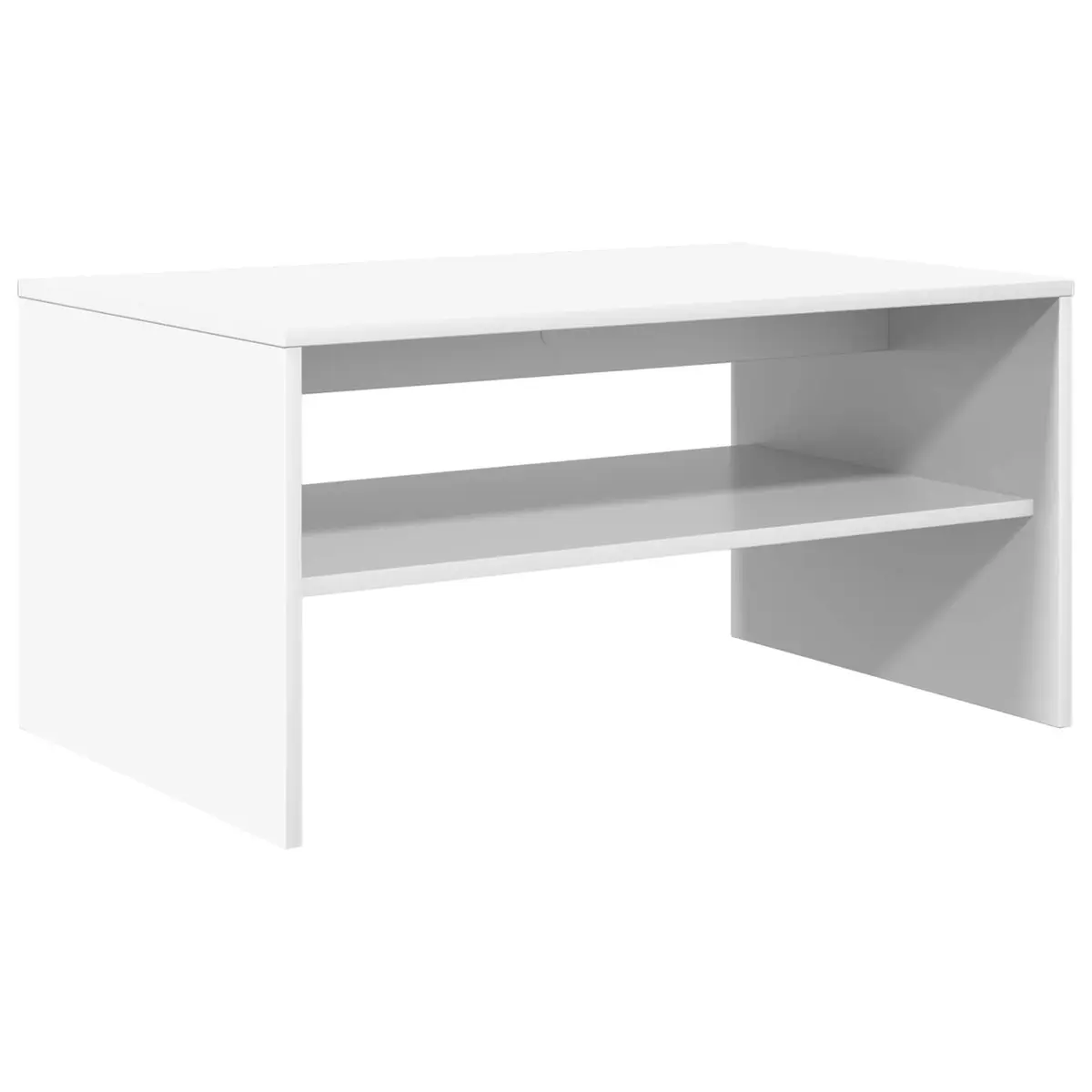 White Coffee Table with Integrated Shelves