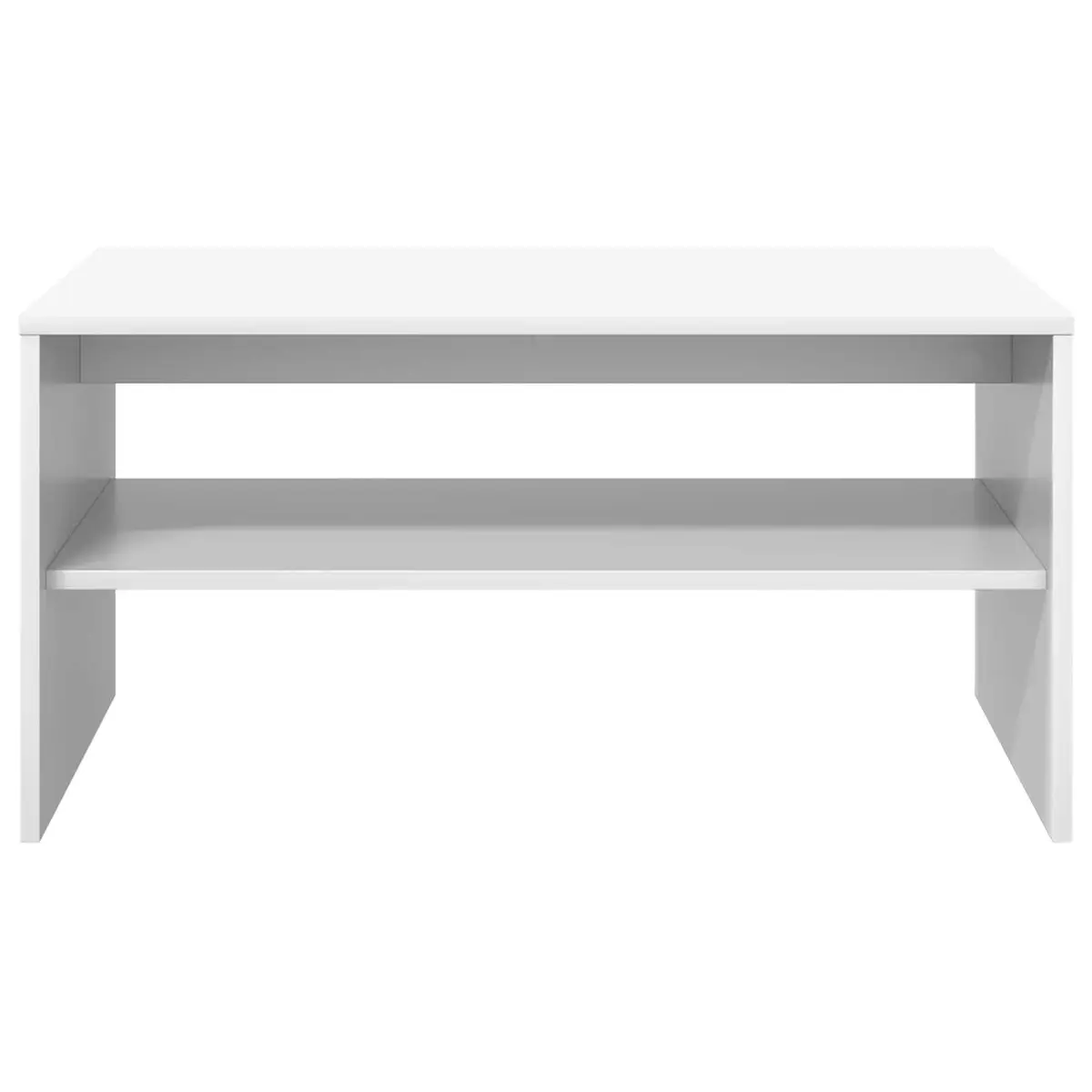 White Coffee Table with Integrated Shelves
