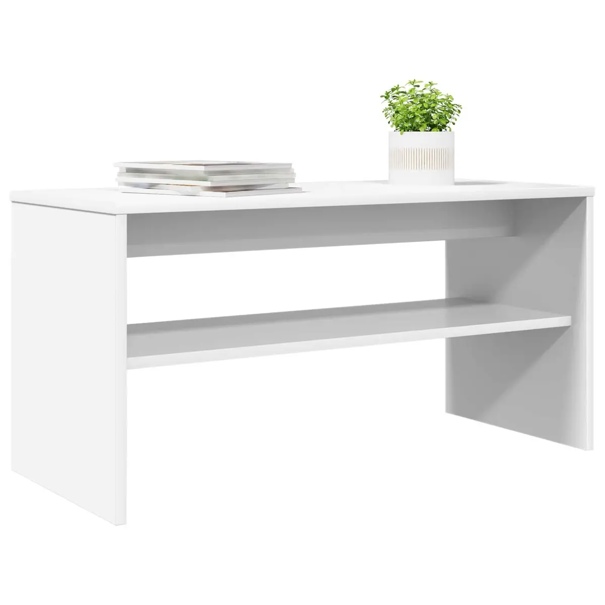 TV Cabinet Engineered Wood 80 x 35 x 40 cm White Modern Living Room Storage Unit