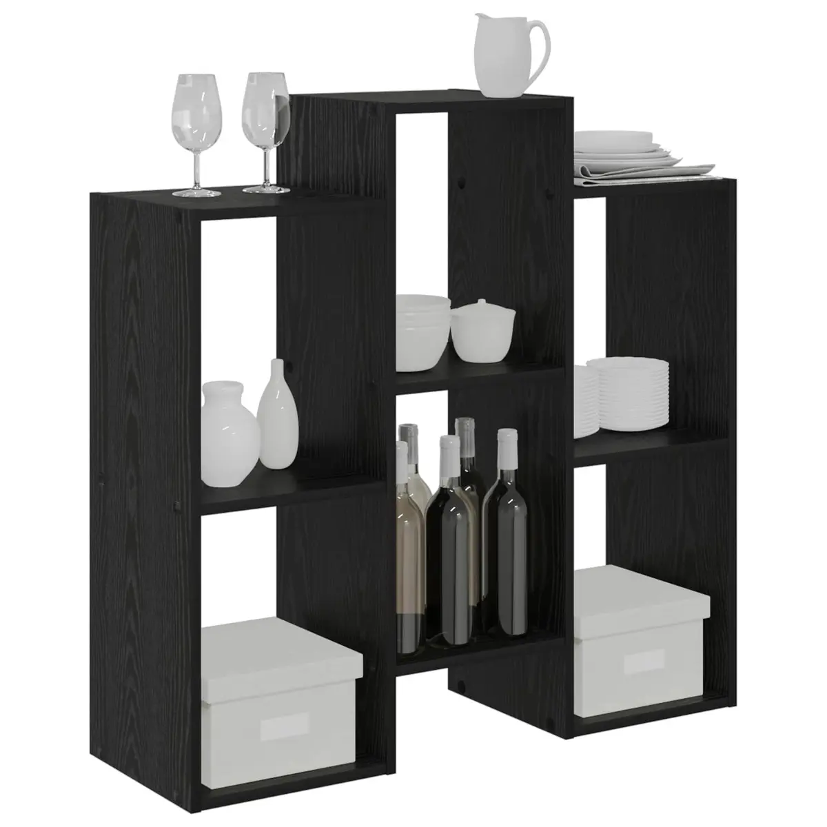 Sideboard Engineered Wood 90 x 30 x 90 cm Black Modern Storage Cabinet Living Room Furniture