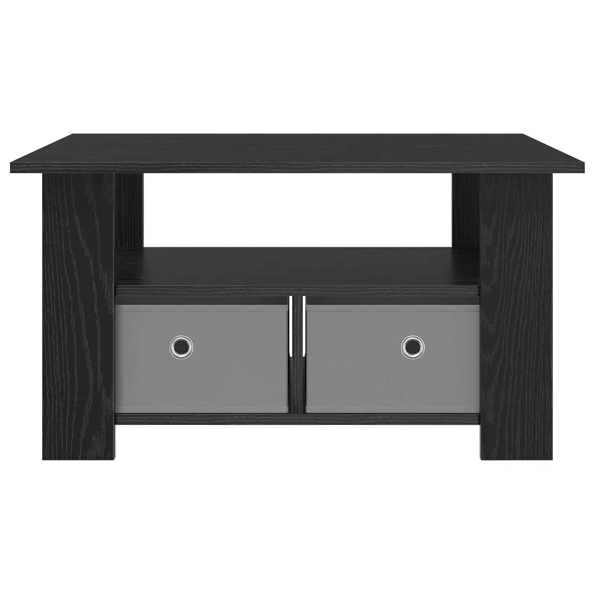 Coffee Table Engineered Wood Rectangular Black with Storage Drawers
