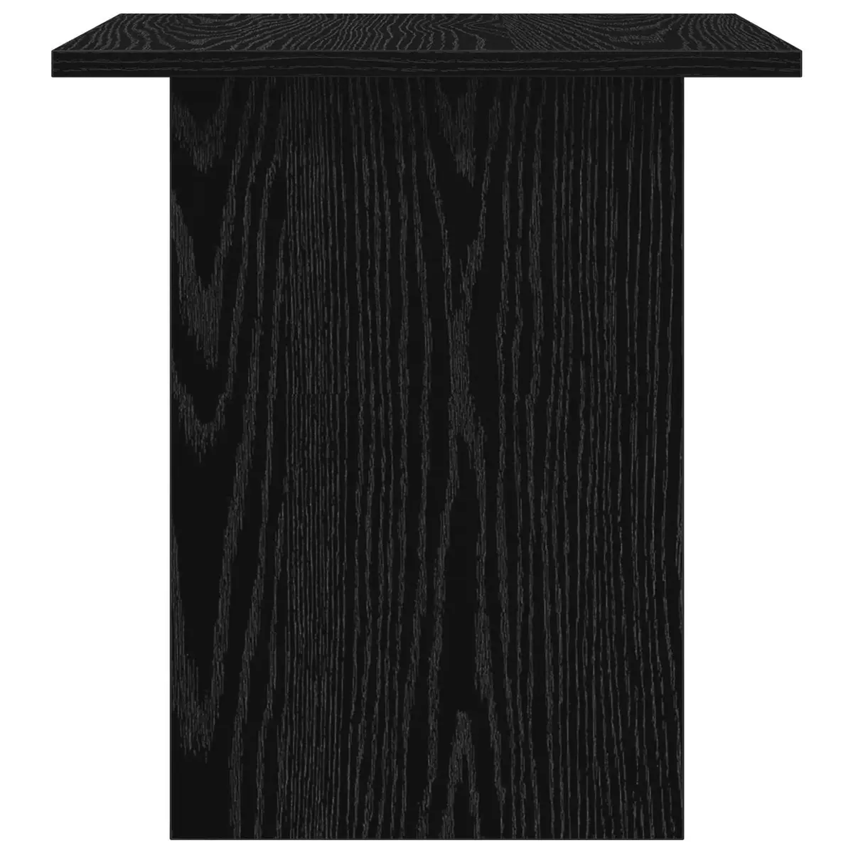 Bedside Table Engineered Wood Compact Black 2 Piece Storage Nightstand