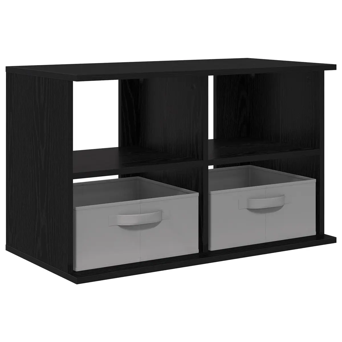 TV Stand with Drawer Black Oak Modern Living Room Storage Unit 79x40x48cm