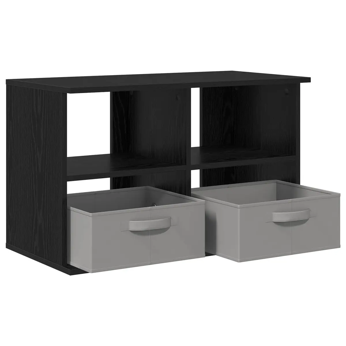 TV Stand with Drawer Black Oak Modern Living Room Storage Unit 79x40x48cm