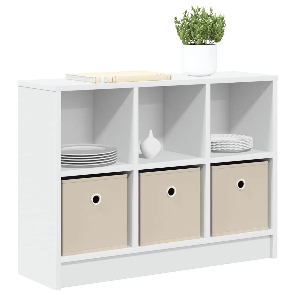 Sideboard Engineered Wood White Freestanding Living Room 73.5 x 22.5 x 53.5 cm