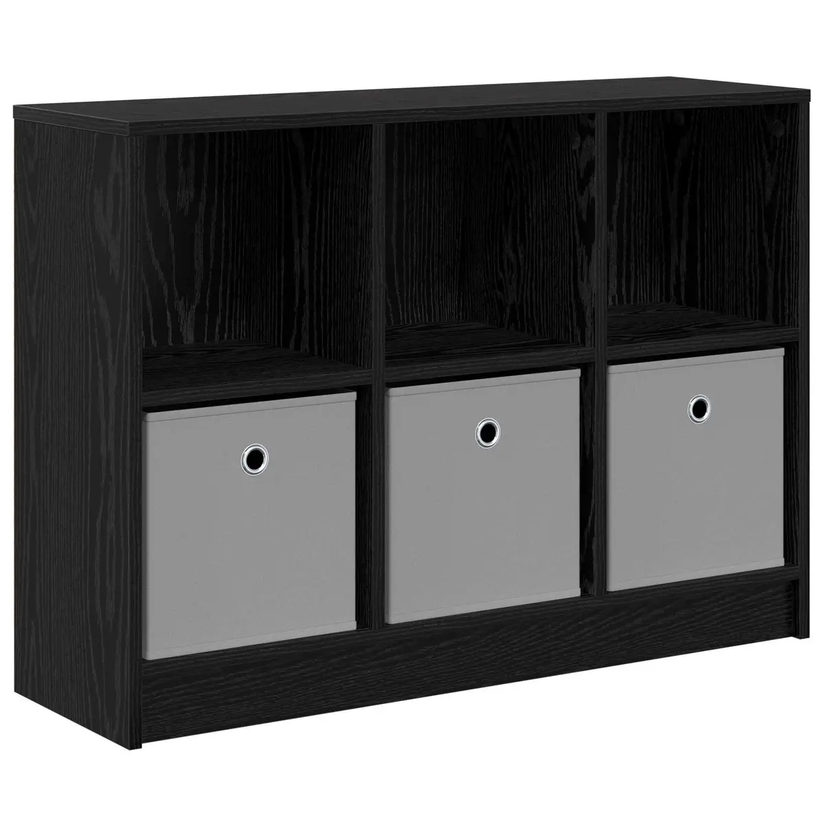 Black Oak Sideboard with Drawer Modern Storage Cabinet Living Room Furniture