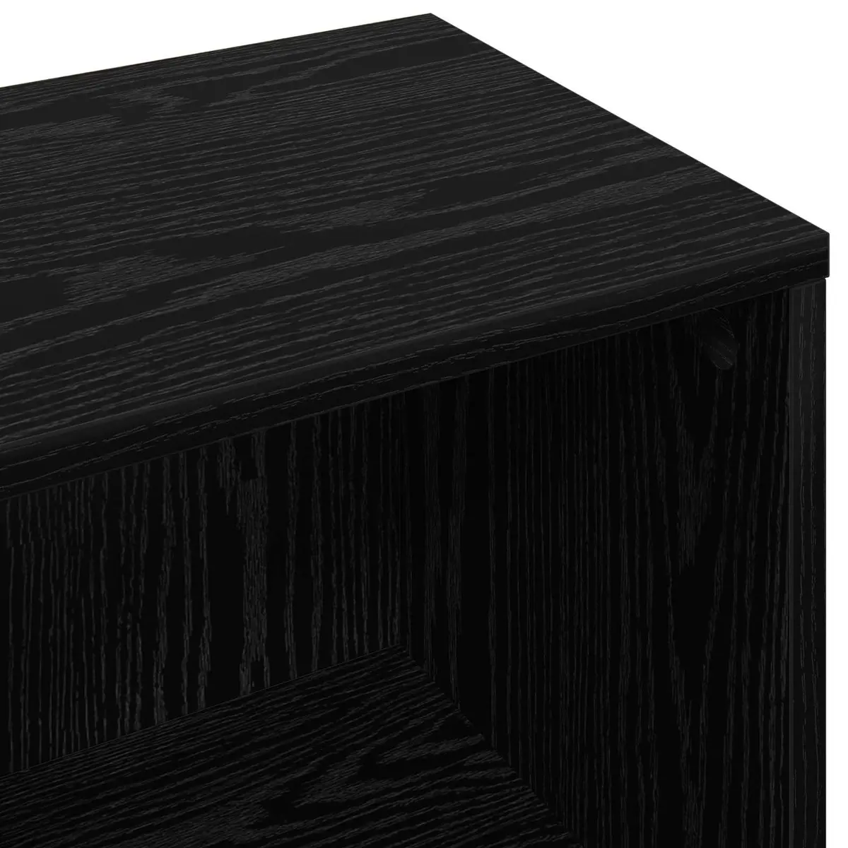 Black Oak Sideboard with Drawer Modern Storage Cabinet Living Room Furniture