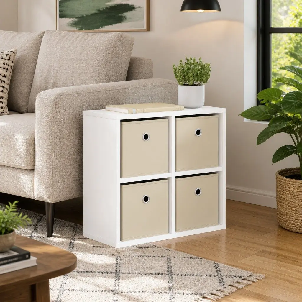White Sideboard with Drawer Modern Storage Cabinet Living Room Furniture