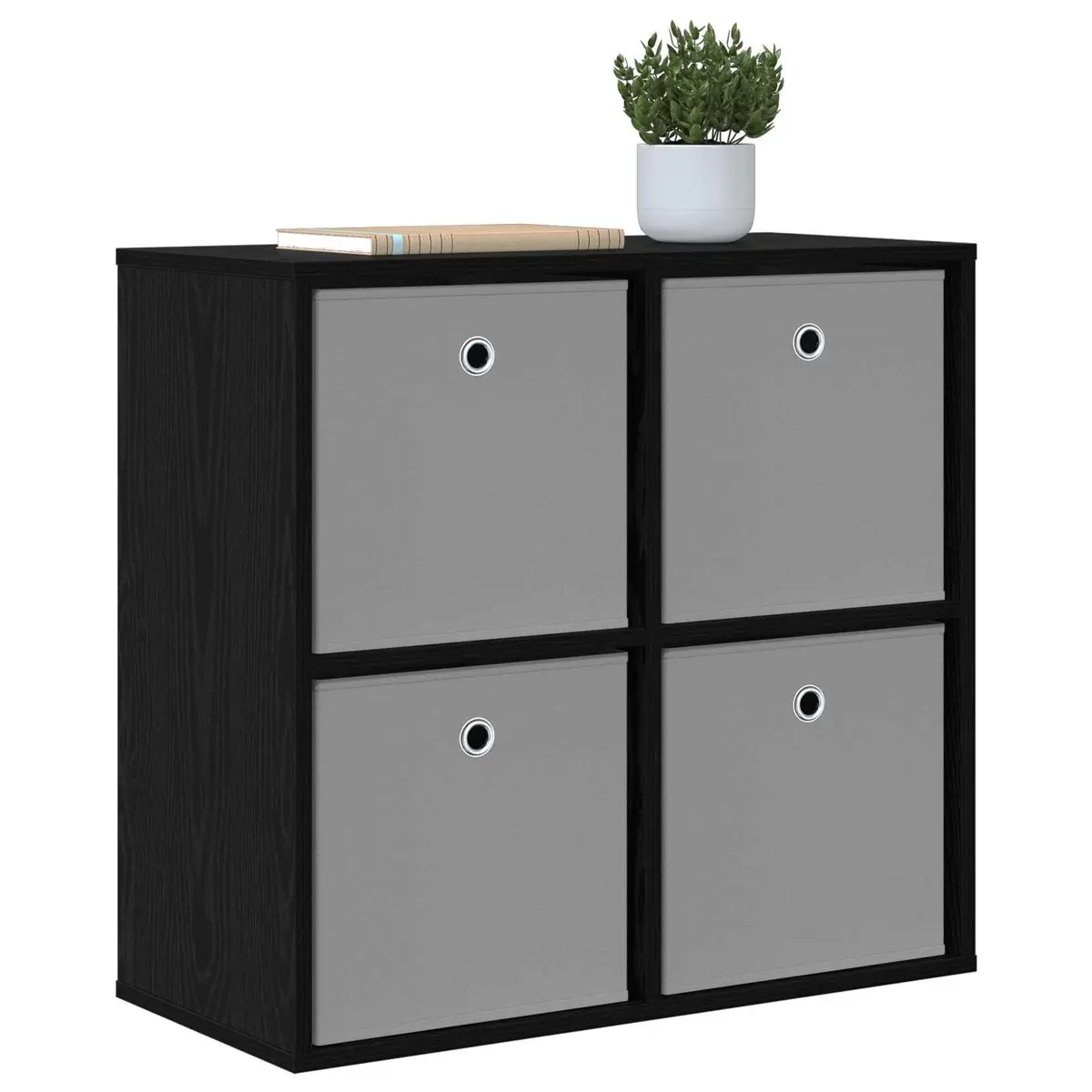 Sideboard Engineered Wood Black 68.5 x 32 x 67 cm Storage Cabinet Modern Living Room Buffet Shelves