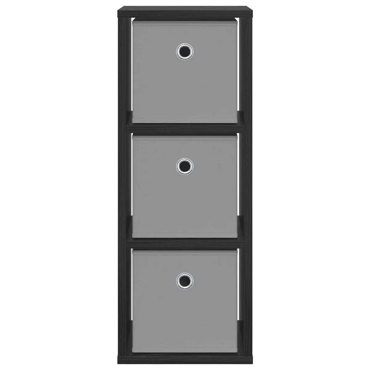 Sideboard Engineered Wood Black Oak Modern Storage Cabinet 25.5 x 22 x 69.5 cm