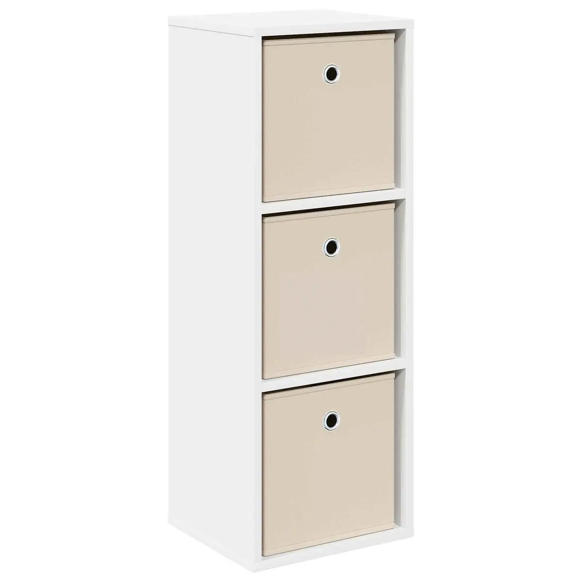 Sideboard Engineered Wood Storage Cabinet with Drawer and Shelves White 30.5x27x84.5cm for Living Room