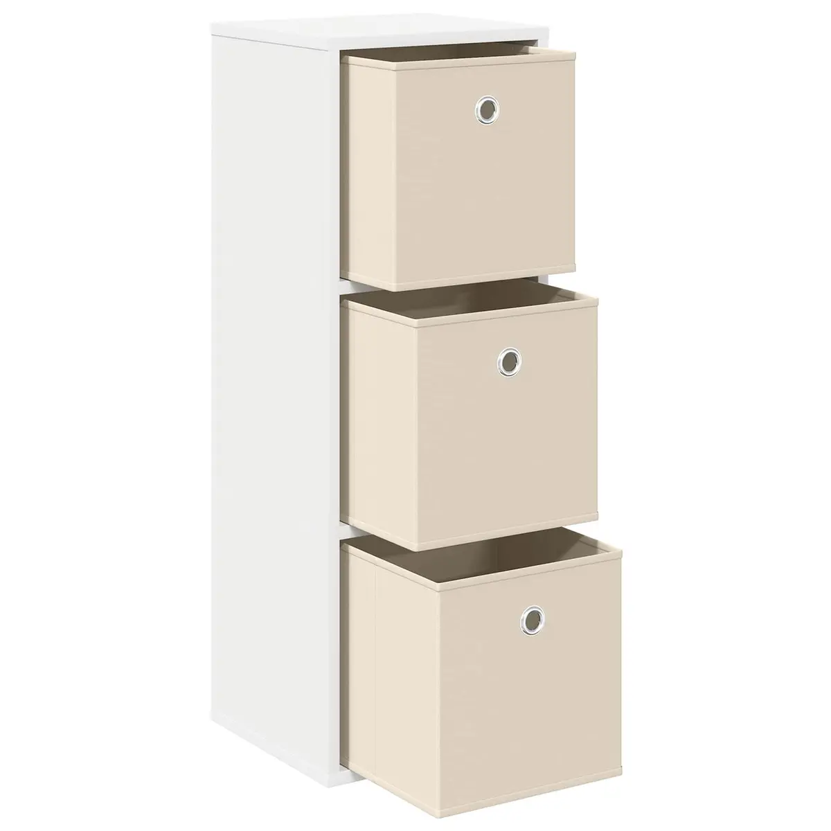 Sideboard Engineered Wood Storage Cabinet with Drawer and Shelves White 30.5x27x84.5cm for Living Room