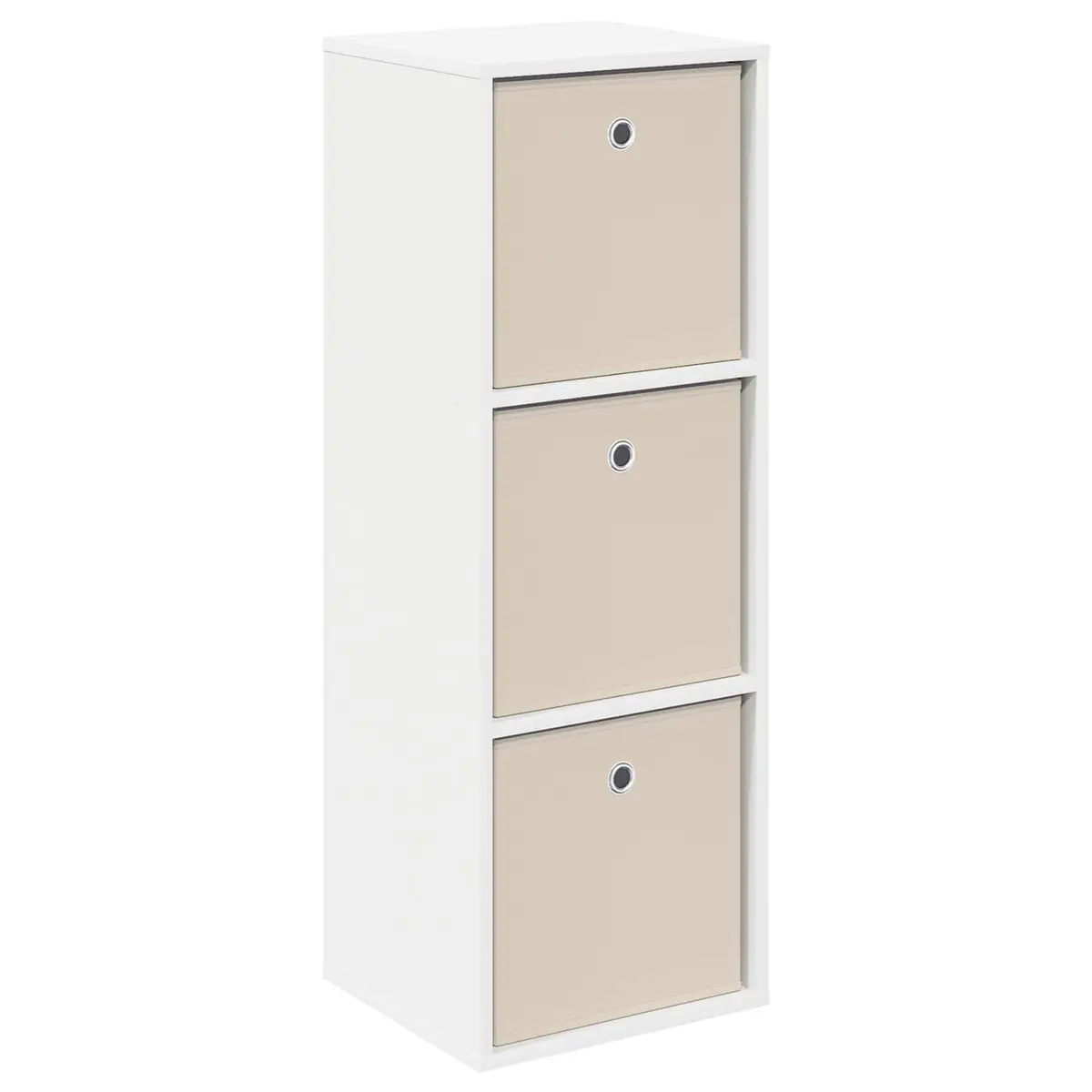 Sideboard Engineered Wood 35 x 32 x 99.5 cm White Modern Storage Cabinet