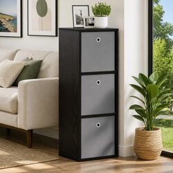 Functional Black Oak Sideboard with Recessed Handles