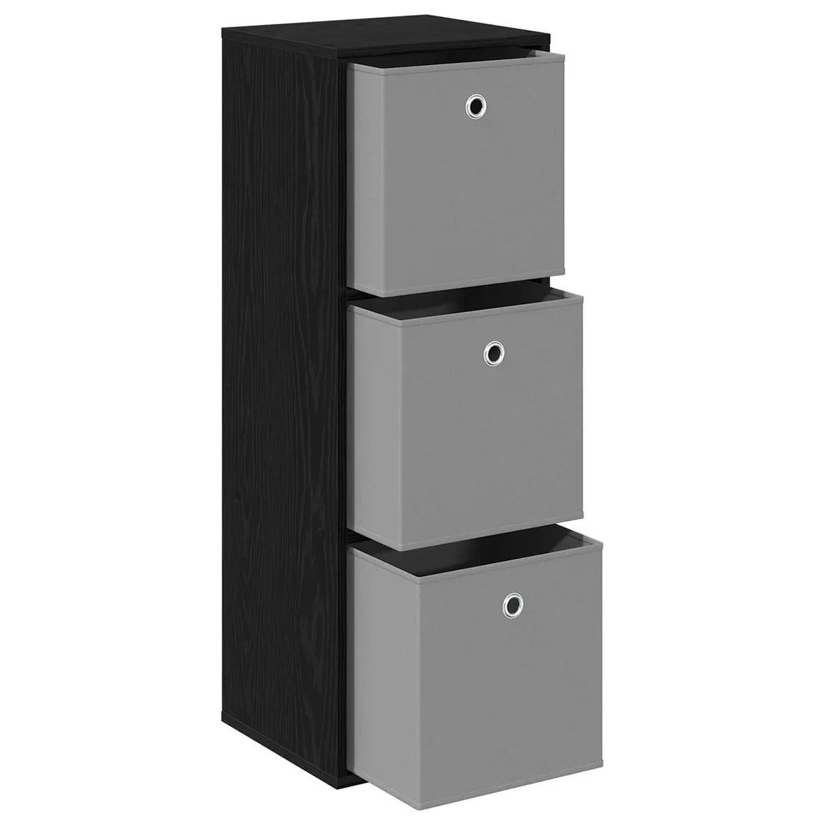Sideboard Engineered Wood 35 x 32 x 99.5 cm Black Oak Storage Cabinet