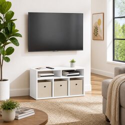 White Lowboard TV Unit: Practical Storage for Any Room