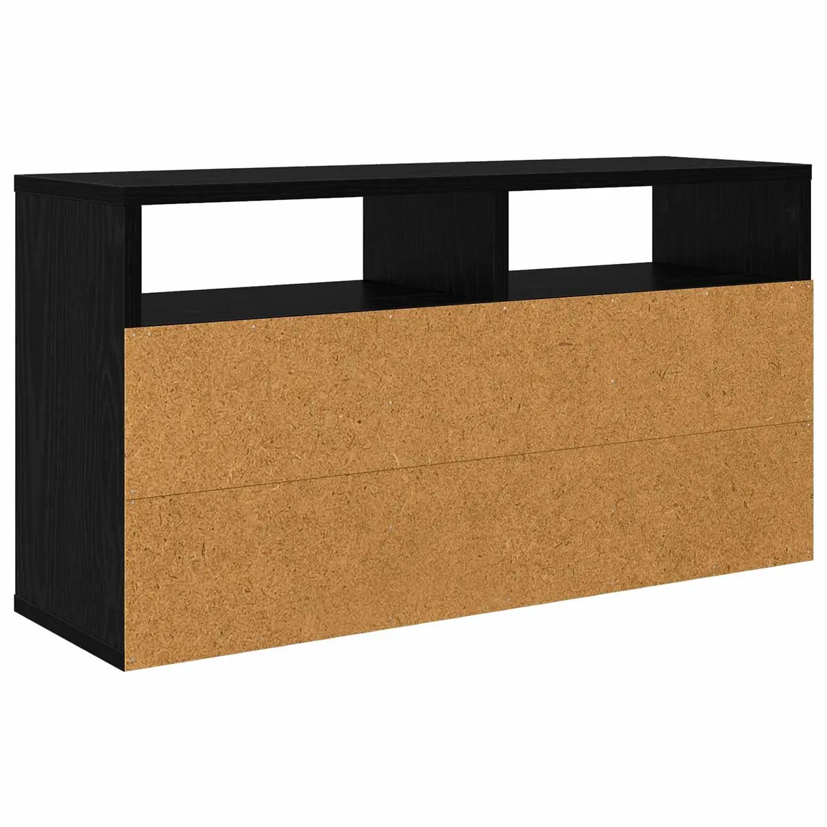 Lowboard Storage Unit Engineered Wood Black Oak Modern 72x22.5x38cm