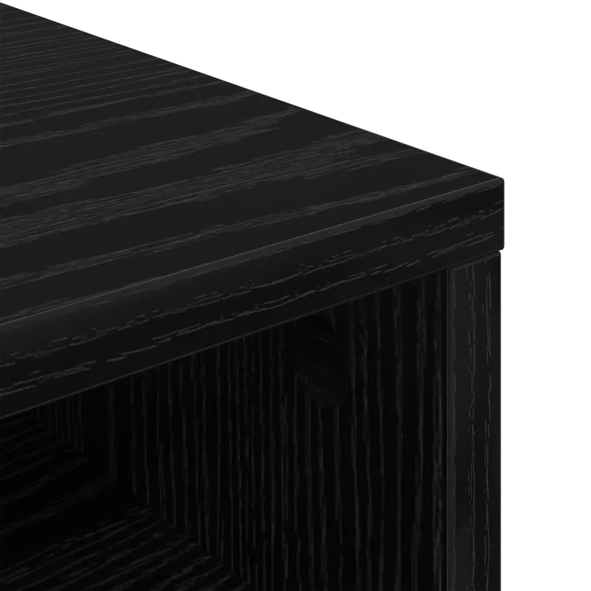 Lowboard Storage Unit Engineered Wood Black Oak Modern 72x22.5x38cm