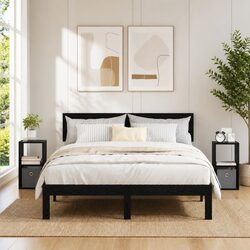 Versatile Black Nightstand for Bedroom and Living Spaces