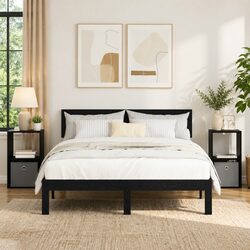 Practical Black Nightstand with Drawer for Various Home Uses