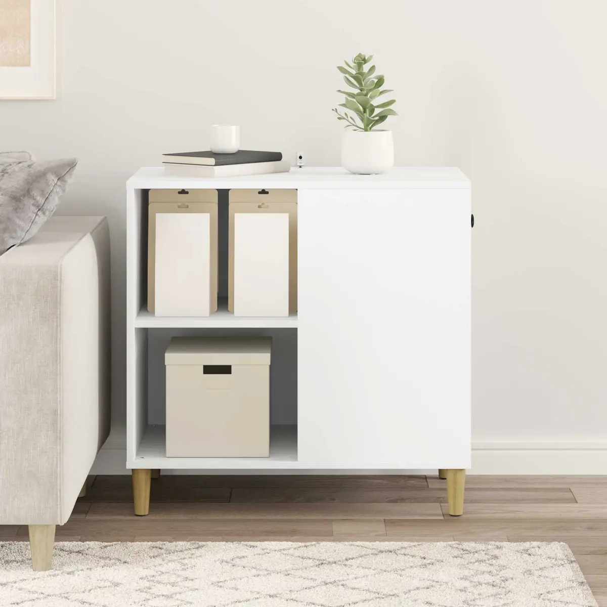 Cat House Engineered Wood Indoor White Hideaway Shelter