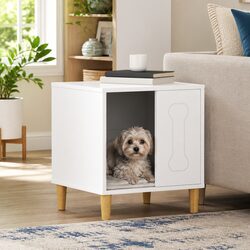 Functional Indoor Dog House - White Modern Design 44x42x49cm