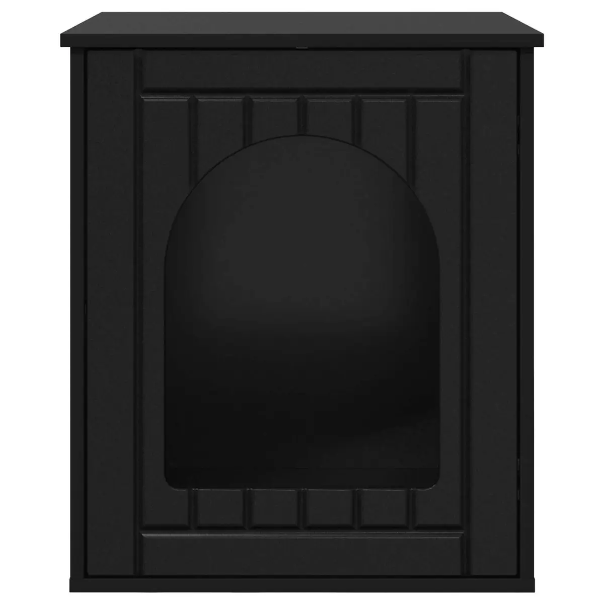 Modern Cat House Black Indoor Pet Furniture Engineered Wood Hideaway Bed