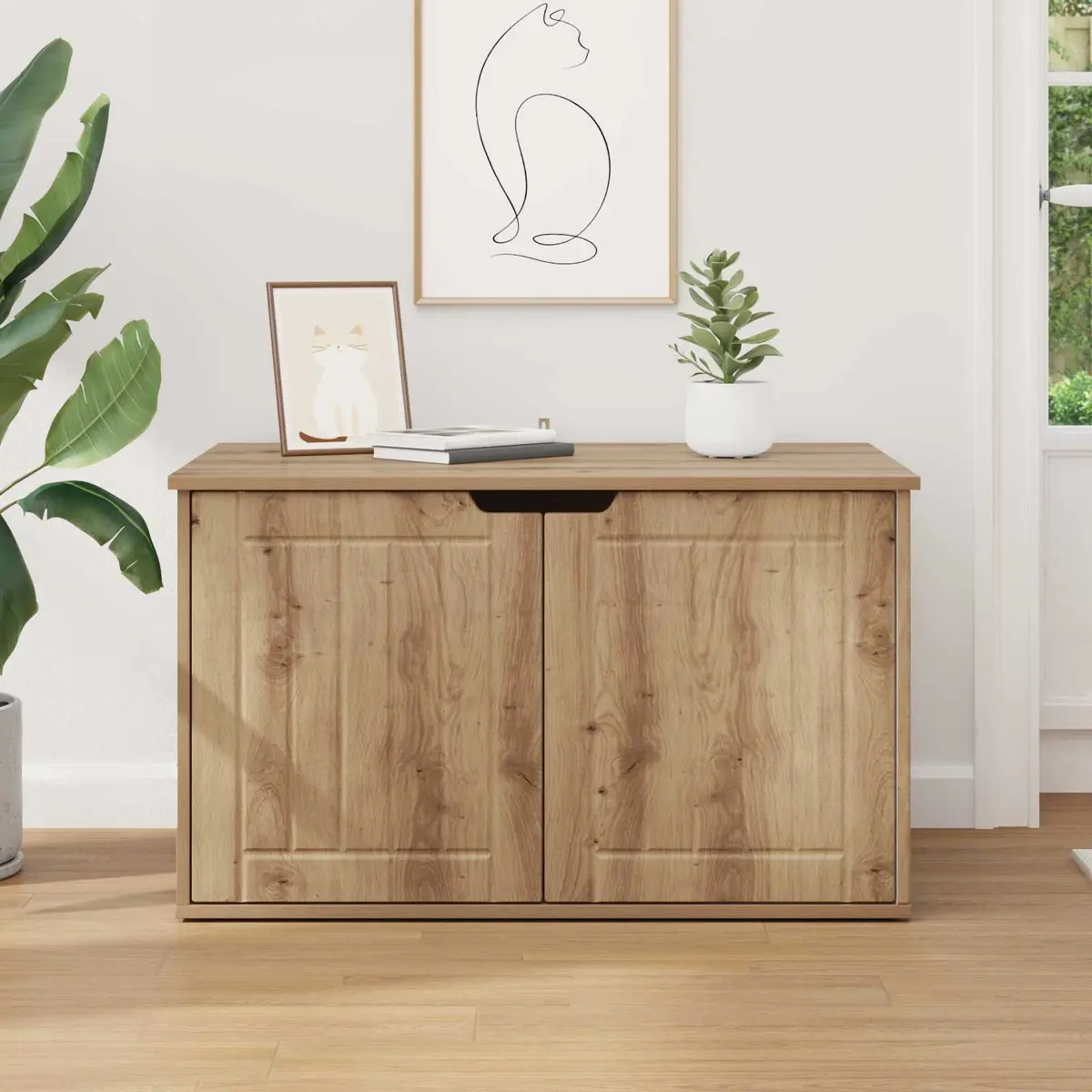 Cat House Engineered Wood 85 x 55 x 50.5 cm Brown Modern Indoor Pet Furniture