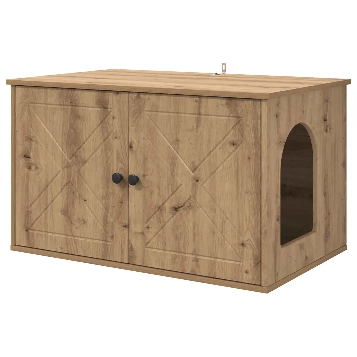 Cat House Modern Hideout Indoor Pet Furniture Brown Engineered Wood 85x55x50cm