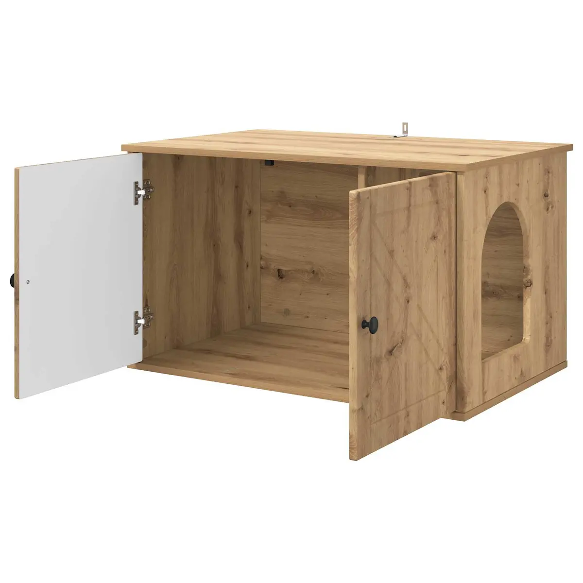 Cat House Modern Hideout Indoor Pet Furniture Brown Engineered Wood 85x55x50cm