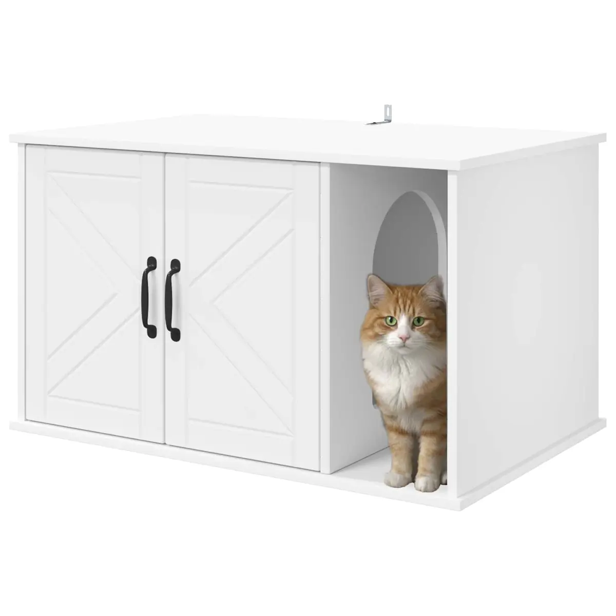 Cat House Engineered Wood Rectangular 85 x 55 x 50 cm White
