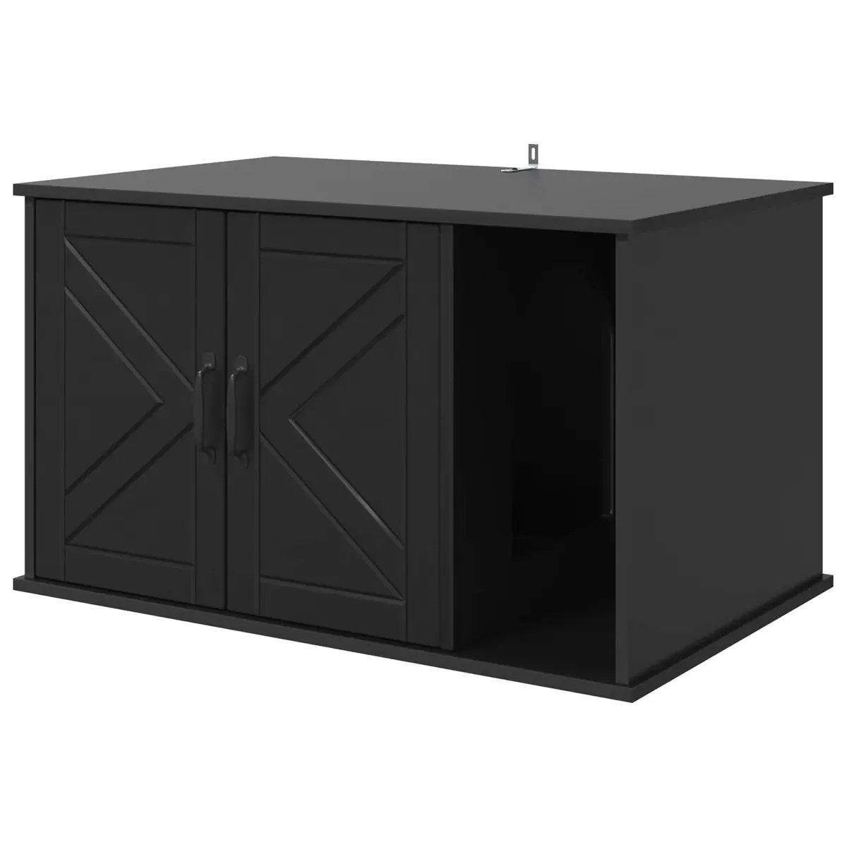 Cat House Engineered Wood Rectangular Black Indoor Furniture
