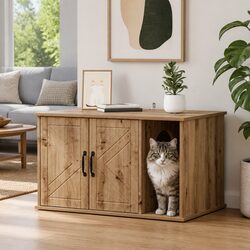 Cat House Modern Engineered Wood Indoor Pet Furniture Shelter Brown 85x55x50.5cm