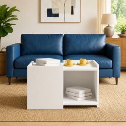 Versatile White Coffee Table for Everyday Living 50.5 x 50 x 33 cm