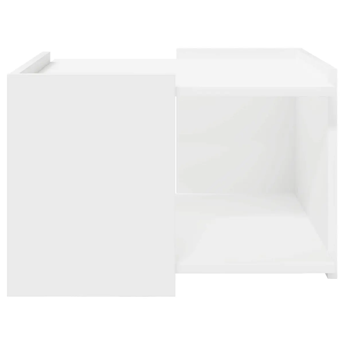 Coffee Table Engineered Wood 50.5 x 50 x 33 cm White Modern Storage Lounge Living Room Furniture